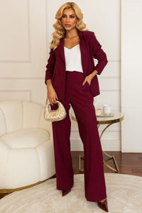 Calça Heloisa Alfaiataria com Bolso na Frente - Vinho