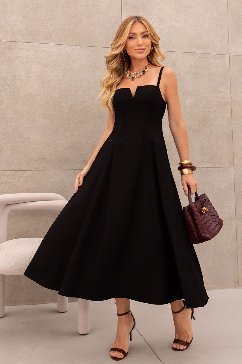 Vestido Carol Rodado - Preto