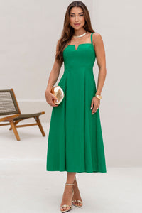 Vestido Carol Com Alça e Decote V - Verde