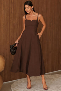 Vestido Carol Rodado - Marrom