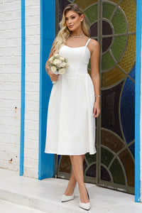 Vestido Karine Midi Com Pregas Na Saia - Off White