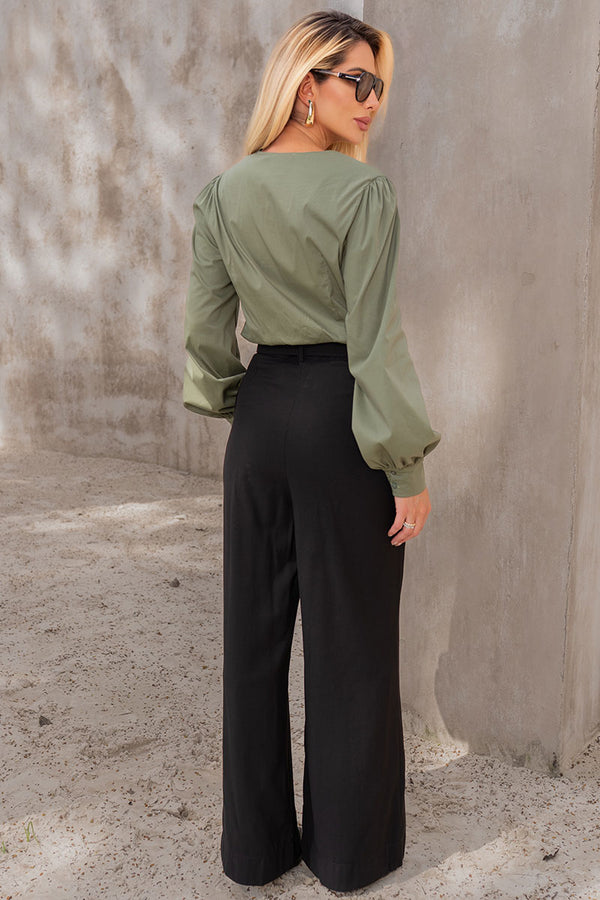 Camisa Alicia Gola Careca Manga Longa - Verde