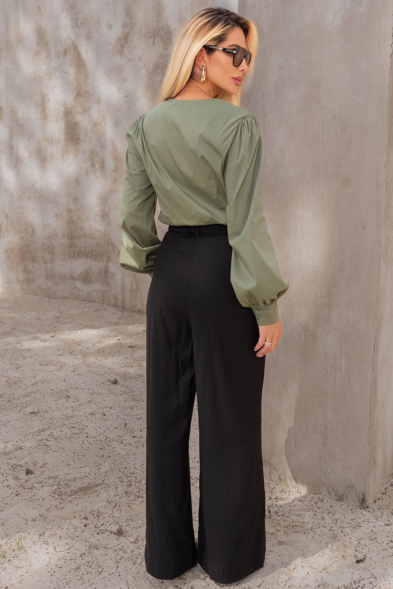 Camisa Alicia Gola Careca Manga Longa - Verde