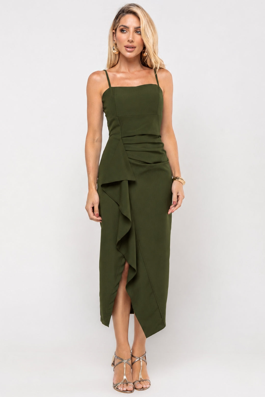 Vestido Angélica Midi - Verde Musgo