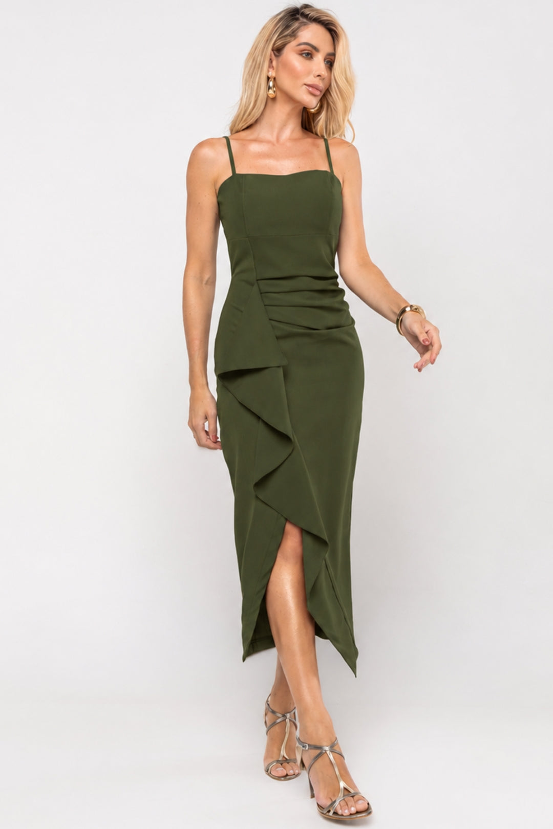 Vestido Angélica Midi - Verde Musgo