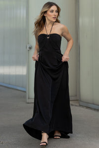 Vestido Ketlyn Longo  Frente Única - Preto