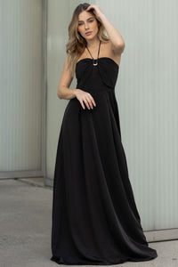 Vestido Ketlyn Longo  Frente Única - Preto