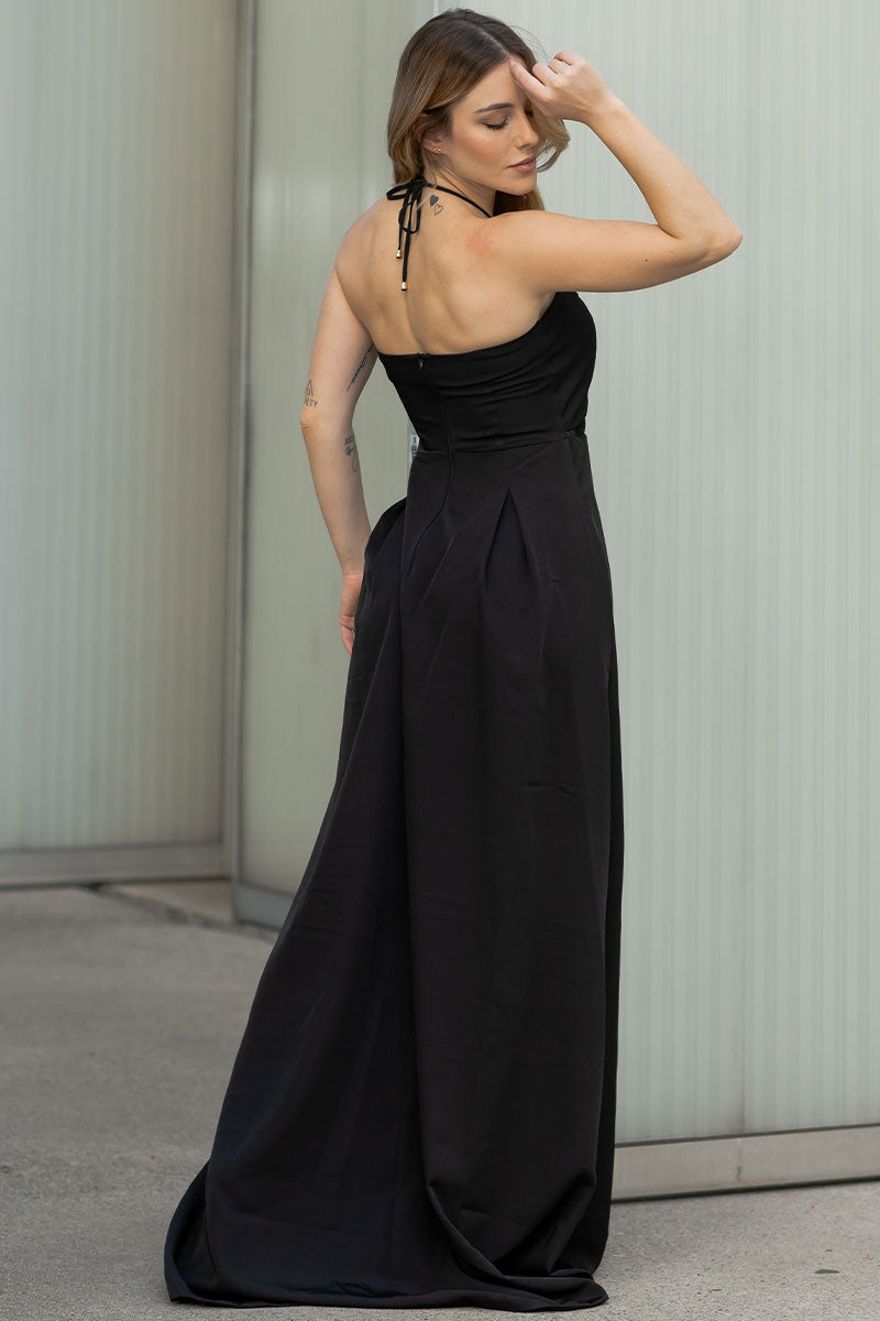 Vestido Ketlyn Longo  Frente Única - Preto