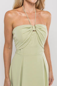 Vestido Ketlyn Longo  Frente Única - Verde