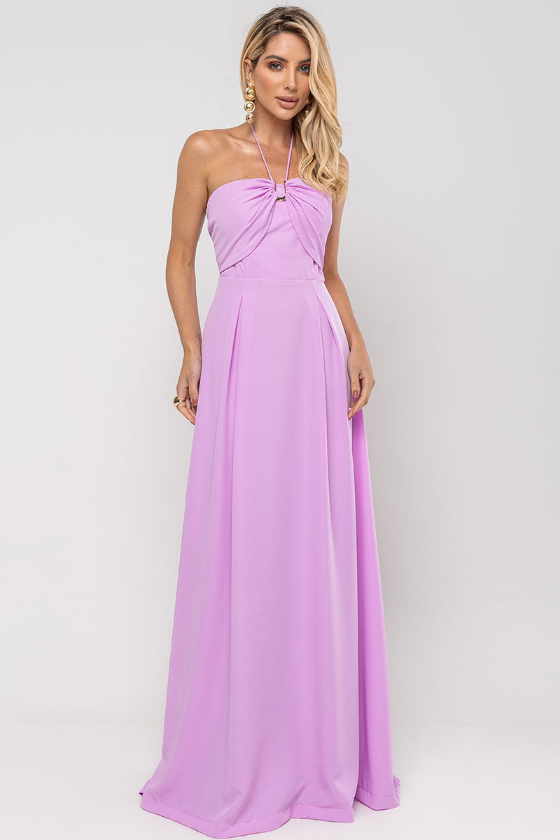 Vestido Ketlyn Longo  Frente Única - Rose