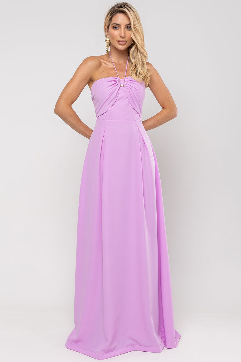 Vestido Ketlyn Longo  Frente Única - Rose