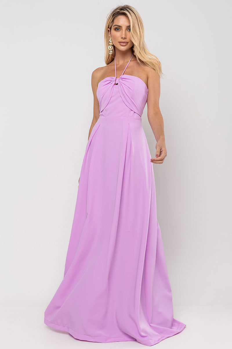 Vestido Ketlyn Longo  Frente Única - Rose