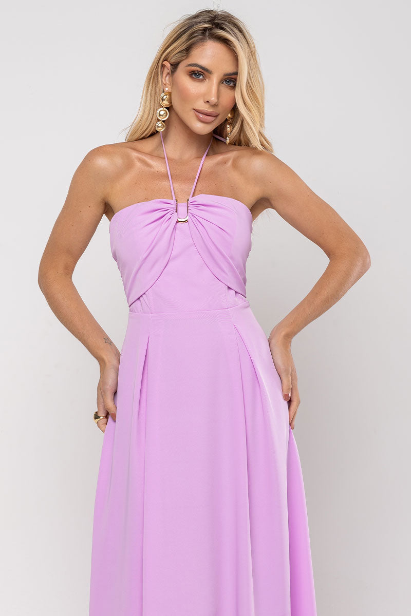 Vestido Ketlyn Longo  Frente Única - Rose