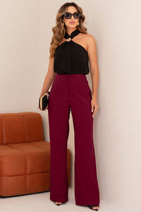 Blusa Irene Com Detalhe Flor de Metal - Preto