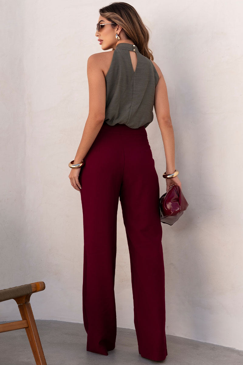 Blusa Irene Com Detalhe Flor de Metal - Verde Musgo