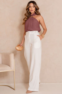 Blusa Irene Com Detalhe Flor de Metal - Uva