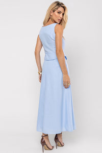 Conjunto Valentina Saia Com Colete - Azul