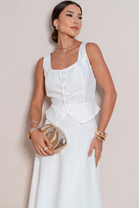 Conjunto Valentina Saia Com Colete - Off White