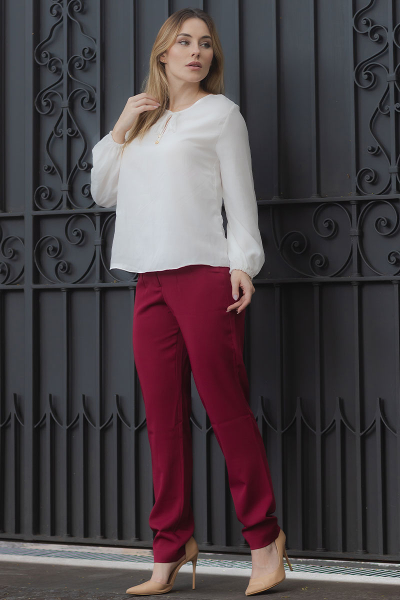 Blusa Elis Manga Longa Com Ponteira - Off White