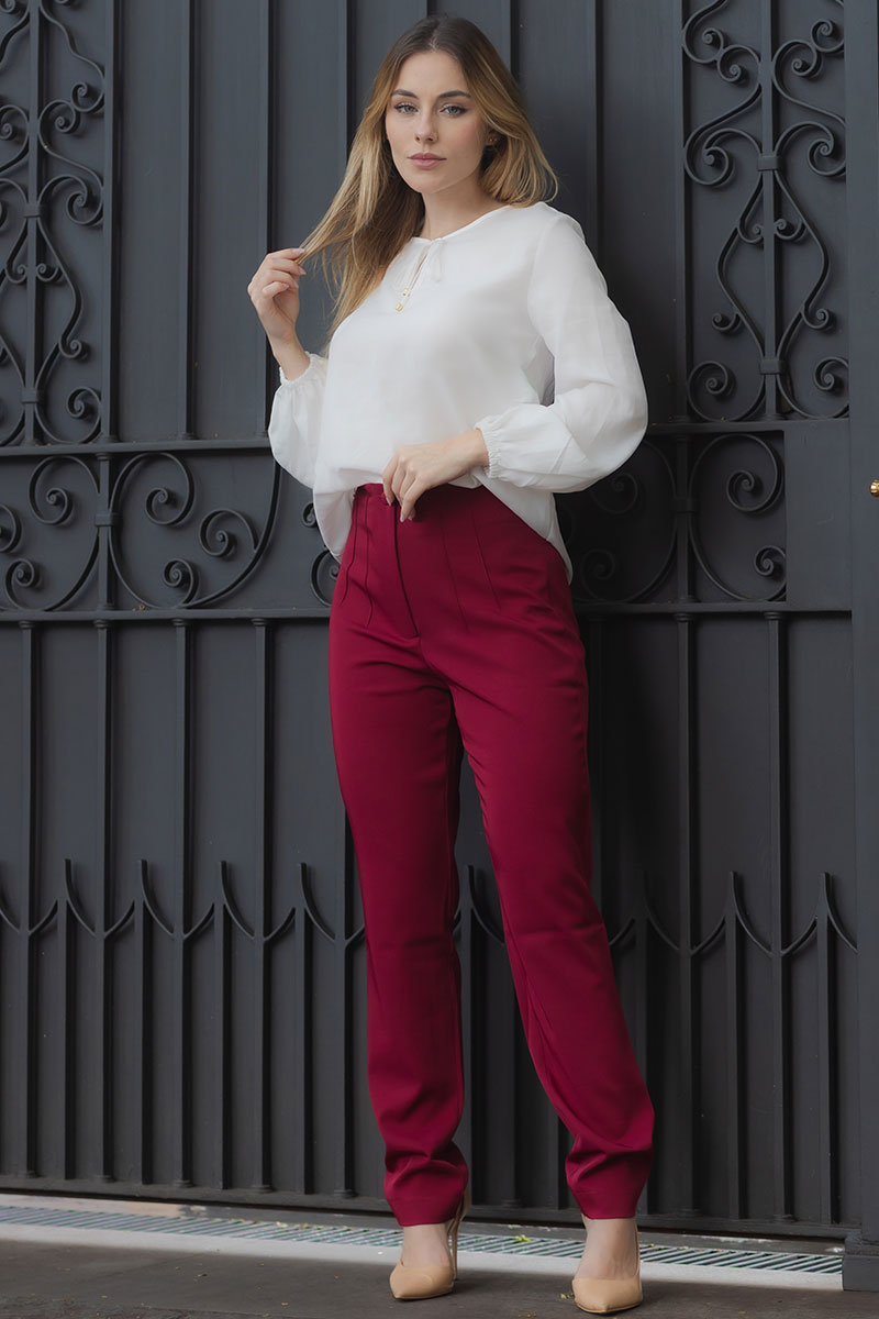 Blusa Elis Manga Longa Com Ponteira - Off White