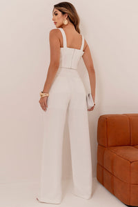 Conjunto Tania Cropped e Calça Com Detalhe Metal - Off White