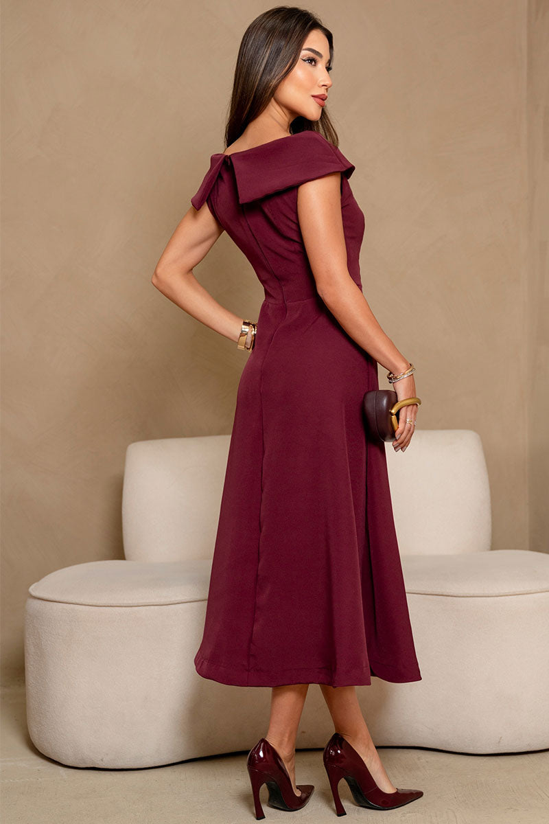 Vestido Hilda Midi - Vinho