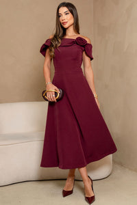 Vestido Hilda Midi - Vinho