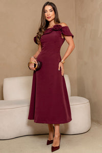 Vestido Hilda Midi - Vinho