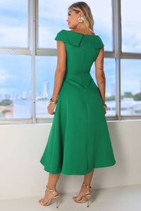 Vestido Hilda Com Detalhe Flor Na Gola - Verde