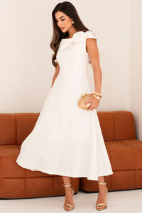 Vestido Hilda Com Detalhe Flor Na Gola - Off White