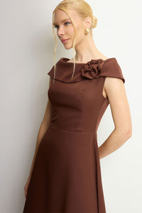 Vestido Hilda Midi - Marrom