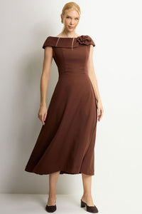 Vestido Hilda Midi - Marrom