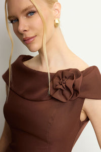Vestido Hilda Midi - Marrom