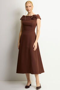 Vestido Hilda Midi - Marrom