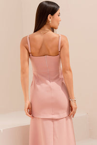 Vestido Antonella Longo Com Alca e Fenda - Rosê