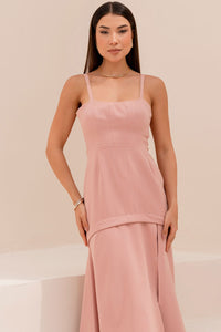 Vestido Antonella Longo Com Alca e Fenda - Rosê