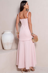 Vestido Antonella Longo Com Alca e Fenda - Rosa