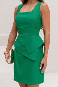Vestido Tiffany Tubinho Curto Com Detalhe Metal - Verde Escuro