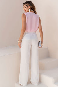 Blusa Dora Crepe Com Detalhe Botão no Ombro - Rosa