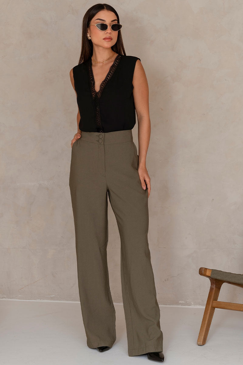 Blusa Cibele Crepe Com Detalhe Guipir - Preto