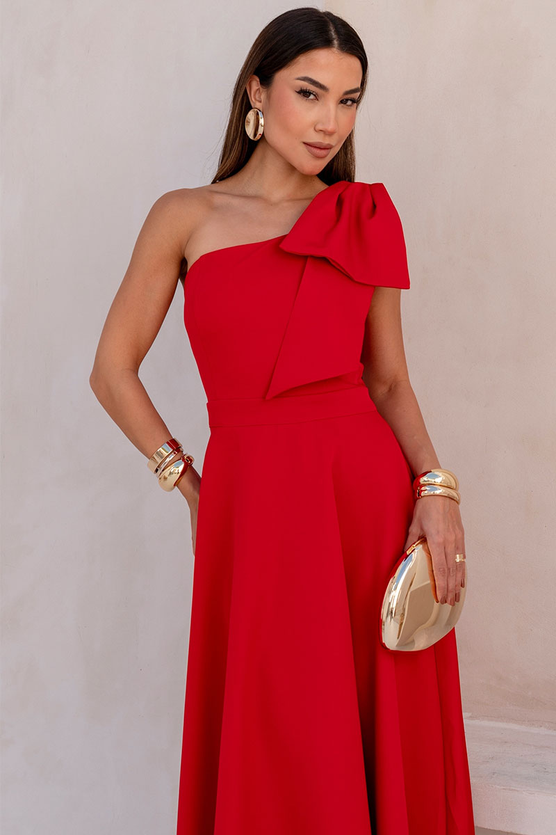 Vestido Glaucia Midi - Vermelho