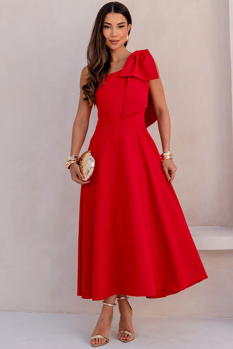 Vestido Glaucia Midi - Vermelho
