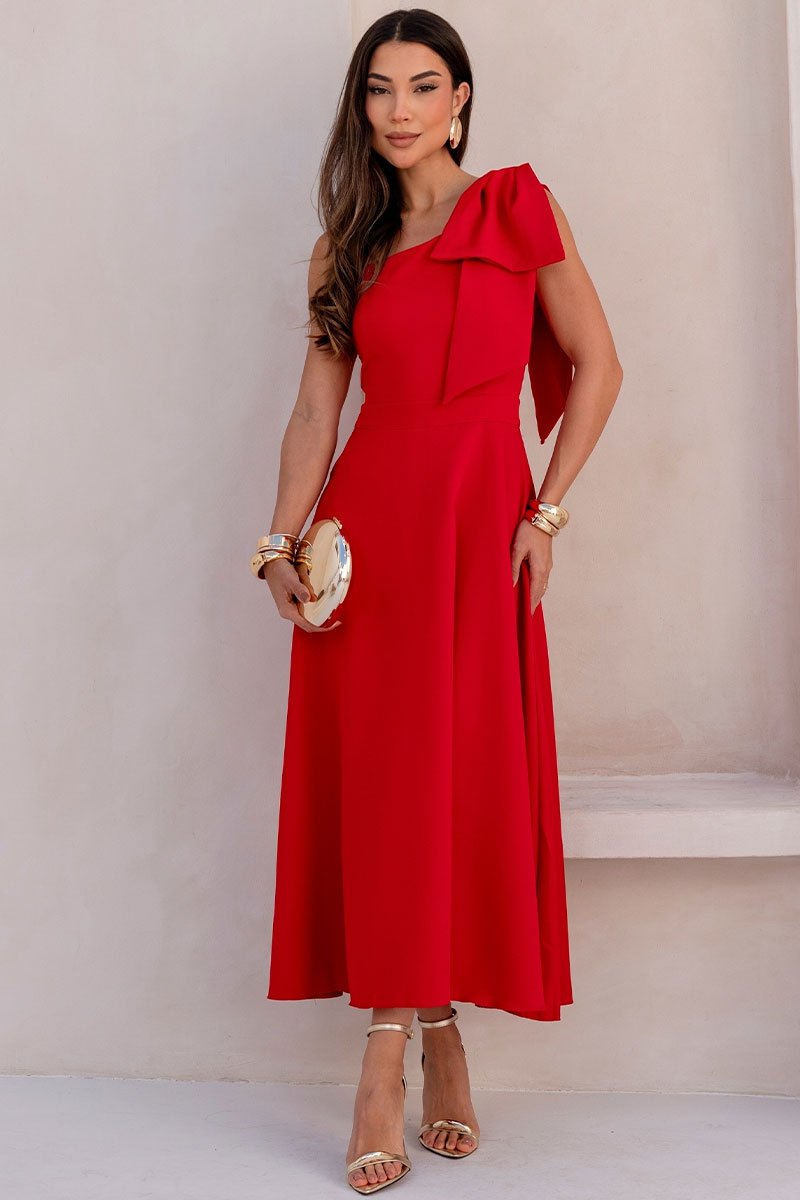 Vestido Glaucia Midi - Vermelho