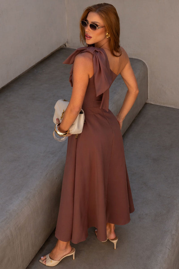 Vestido Glaucia Midi - Marrom