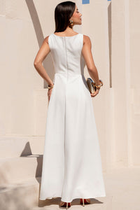 Vestido Eliza Longo Com  Zíper - Off White