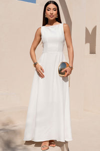 Vestido Eliza Longo Com  Zíper - Off White