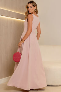 Vestido Eliza Longo Com Zíper - Rosa