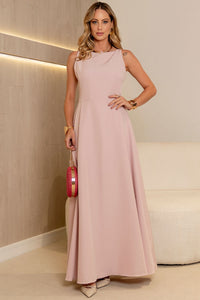 Vestido Eliza Longo Com Zíper - Rosa