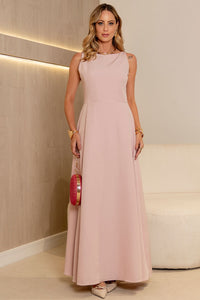 Vestido Eliza Longo Com Zíper - Rosa