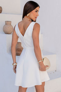 Vestido Luiza Decote V Com Detalhe Cinto - Off White